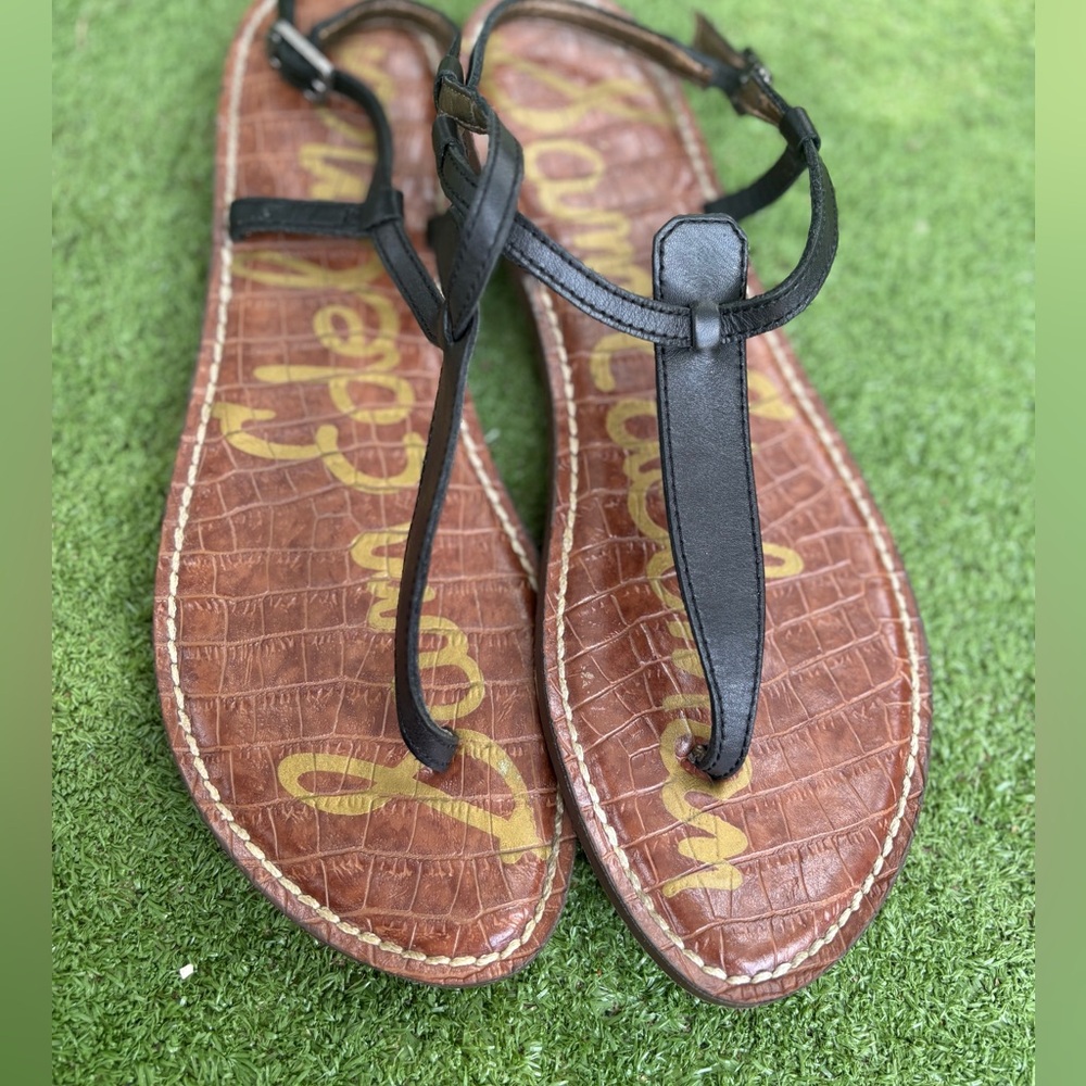 Sam Edelman Black and Brown Leather Sandals